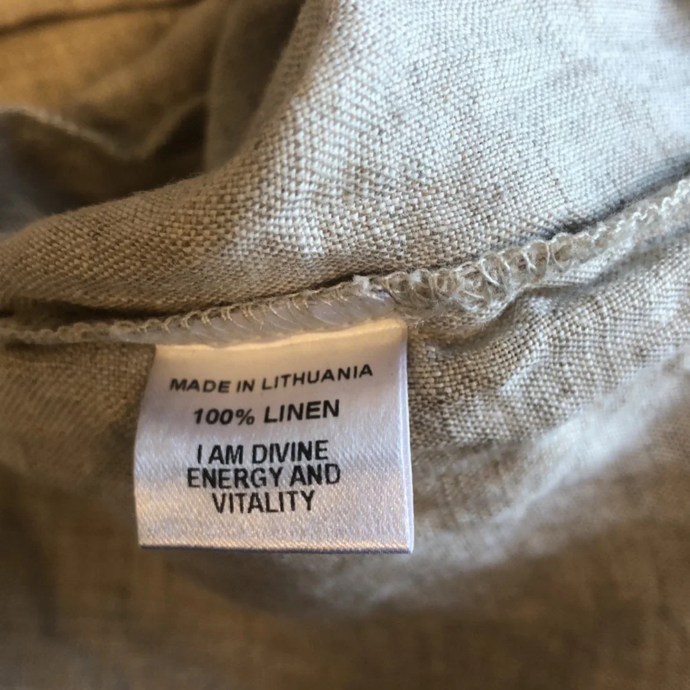 Flax Light Beige Wide Leg Linen Pants - Picture 5 of 6